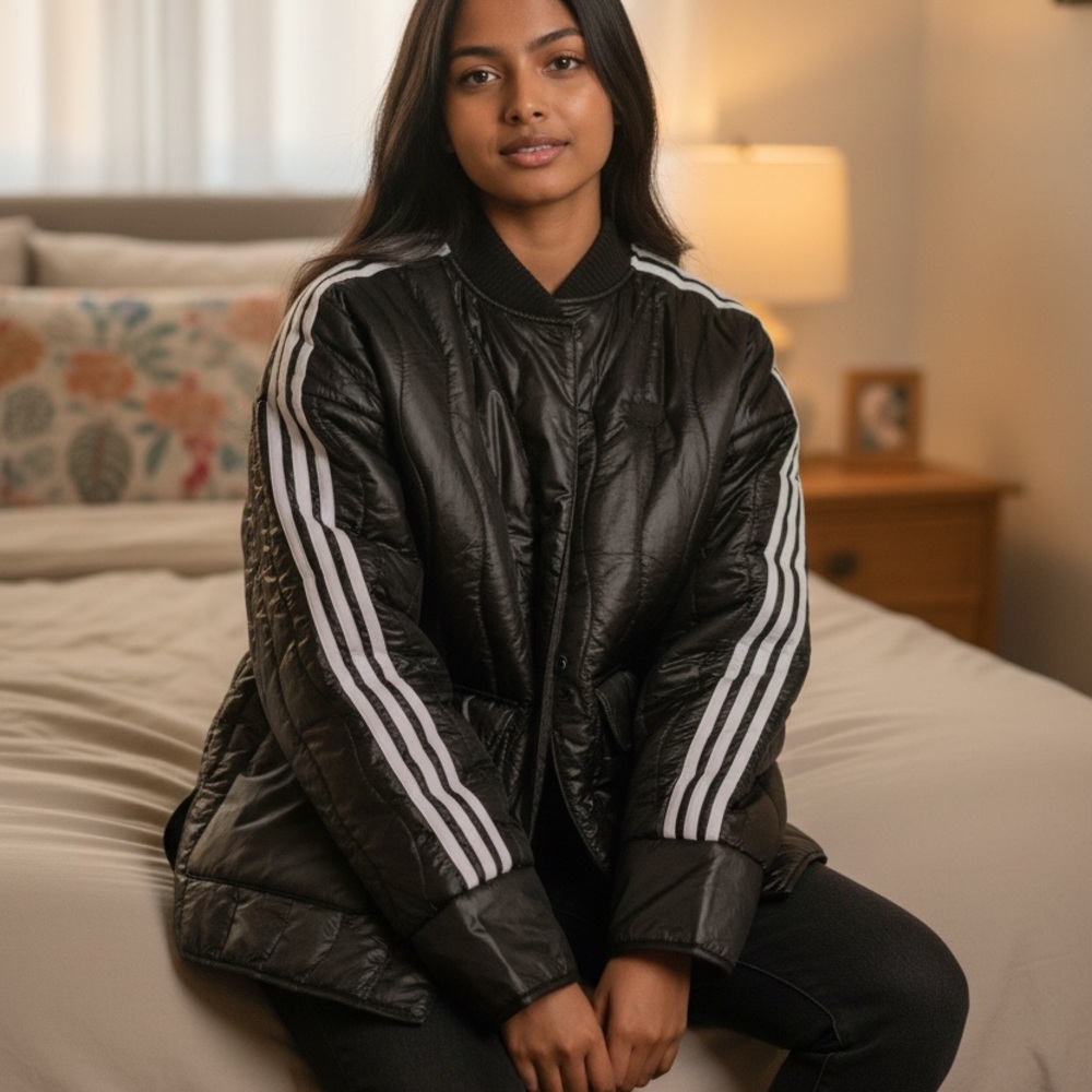 Adidas originals Women's Black Quilted Jacket. One size - Picture 7 of 7